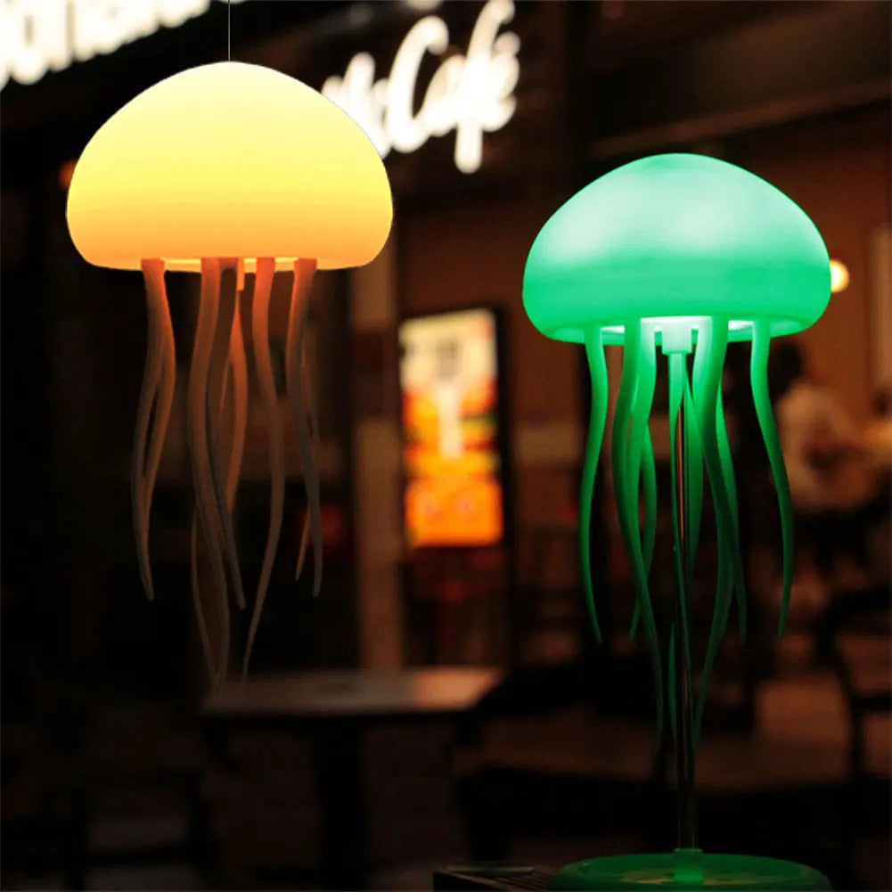 Voice-Controlled Jellyfish Night Light green and yellow