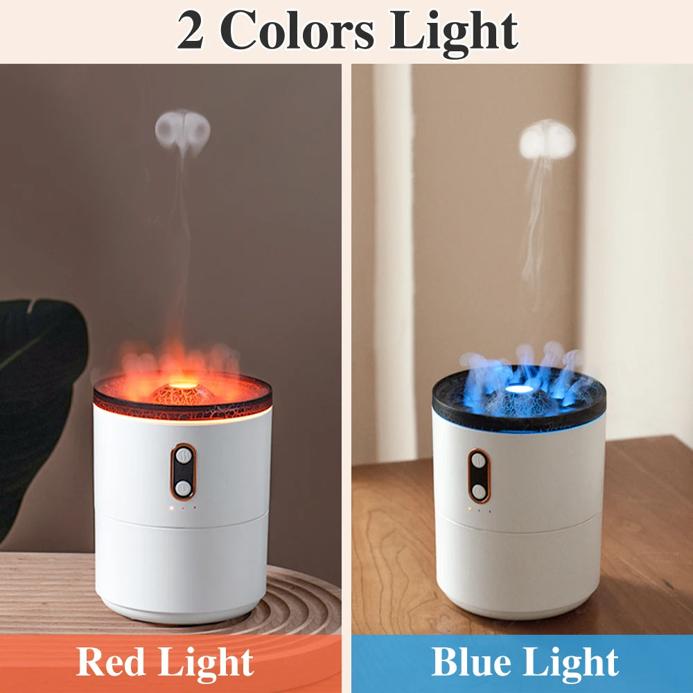 Volcano Flame Humidifier & Aroma Diffuser – Remote-Controlled Mist Maker for Home Fragrance