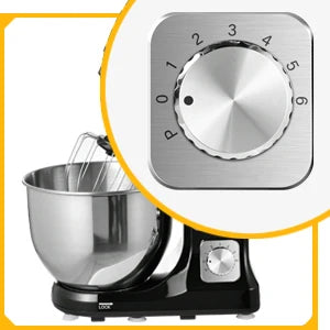 6 Speed 500W Tilt-Head Stand Mixer | 3-in-1 Stainless Steel Kitchen Cake Mixer