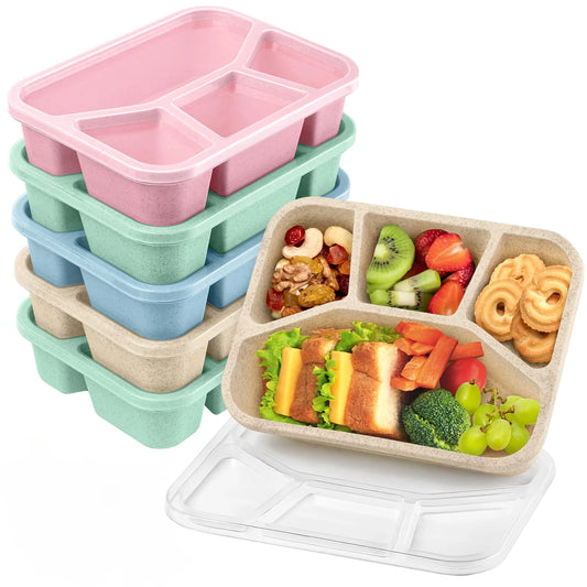 Bento Lunch Box with 4 Compartments | Durable, BPA-Free Meal Prep Container for Kids