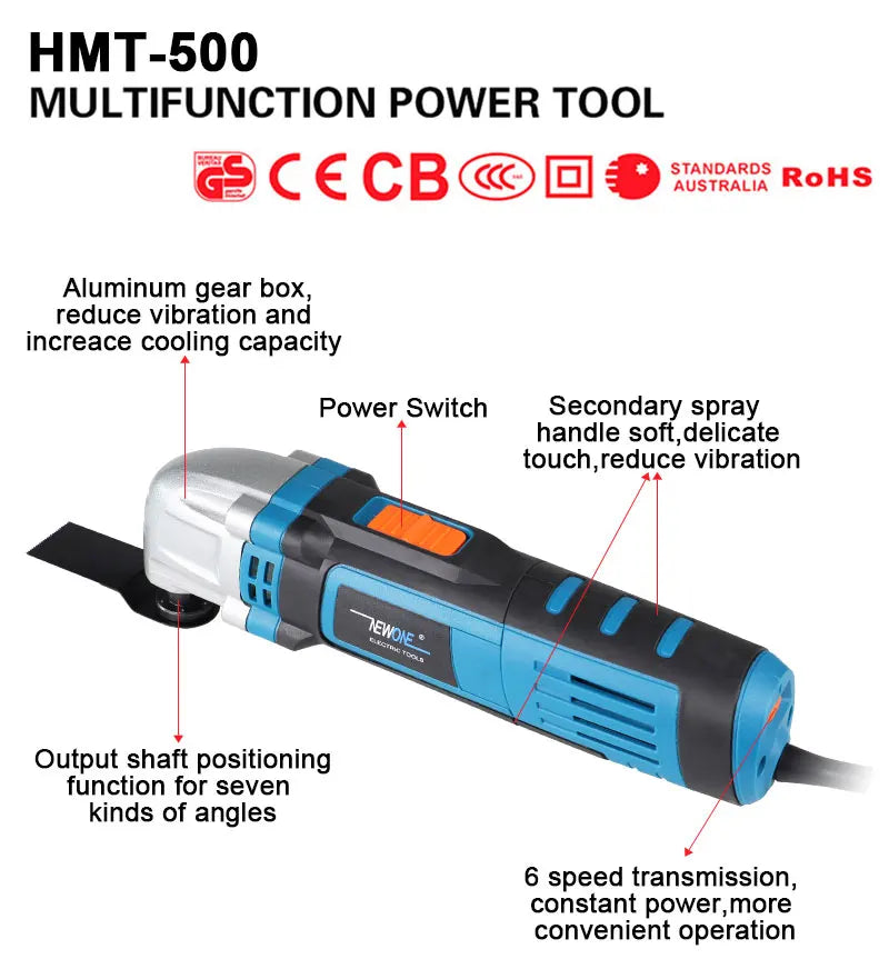 Multifunction Oscillating Power Tool 300W/350W/500W – DIY Electric Trimmer & Saw