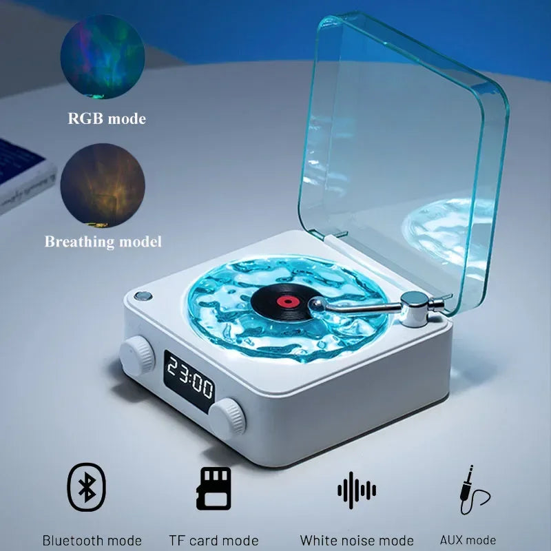 Mini Retro Bluetooth Speaker – White Noise Sleep Aid with RGB Light & TF Card Support