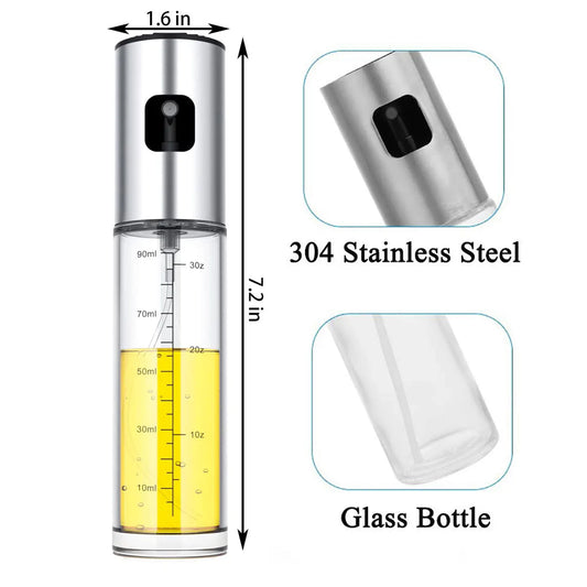 Olive Oil Spray Bottle 100ml – Mister Dispenser with Funnel for Cooking | Kitchen Essentials