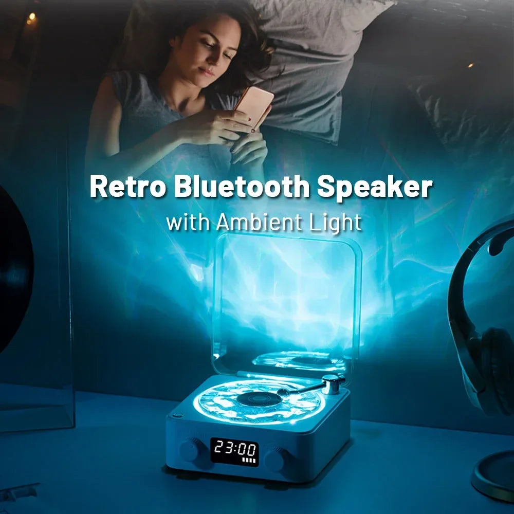 Mini Retro Bluetooth Speaker – White Noise Sleep Aid with RGB Light & TF Card Support