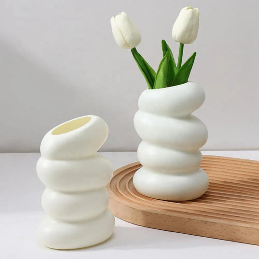 White Plastic Spiral Vase