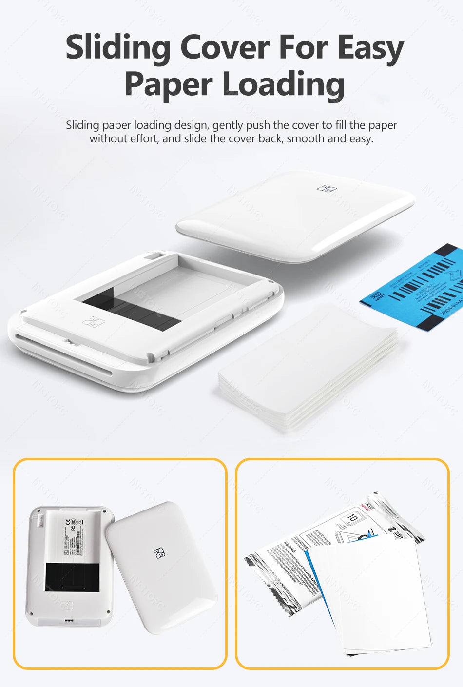 Mini Wifi Photo Printer – Portable 2x3 Inch Bluetooth Pocket Printer with Sticky Paper