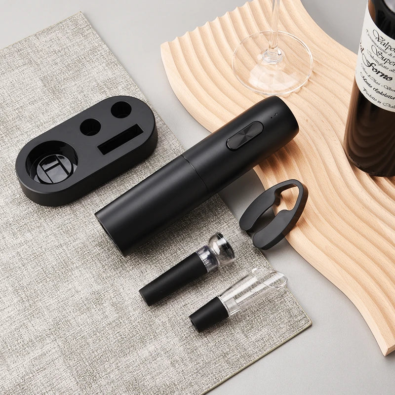 Electric Wine Bottle Opener – Automatic Rechargeable Corkscrew with Charging Base for Wine Lovers