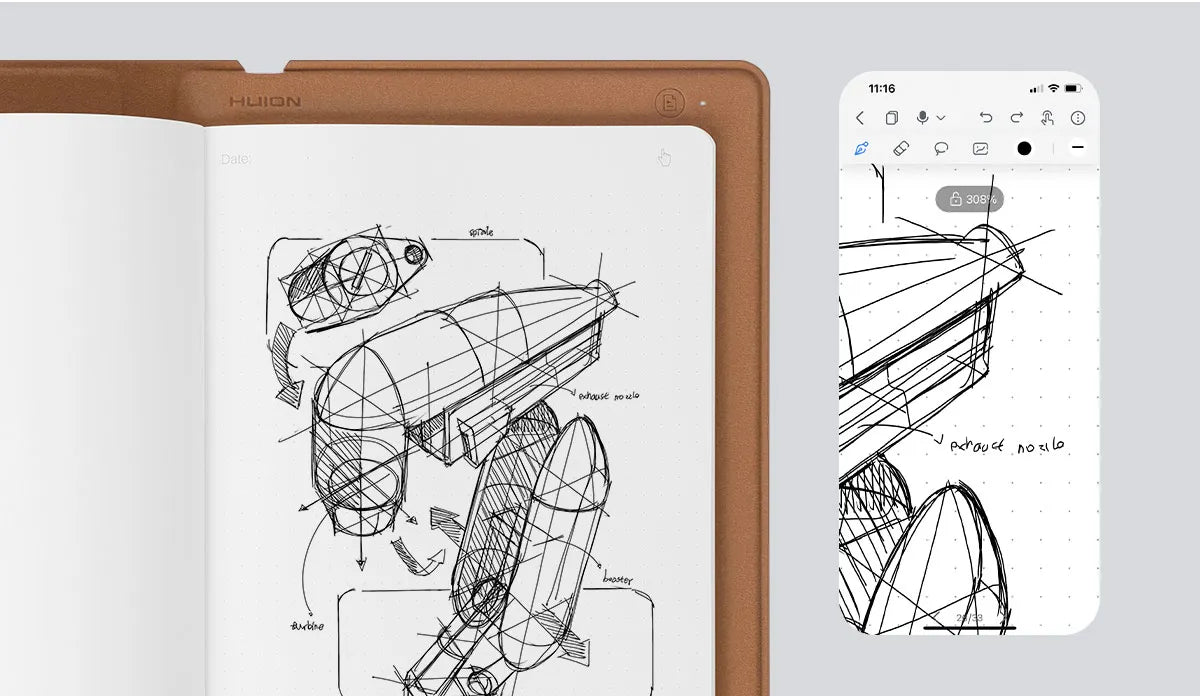 HUION Note 2-in-1 Digital Notebook & Drawing Tablet with Bluetooth and Pen