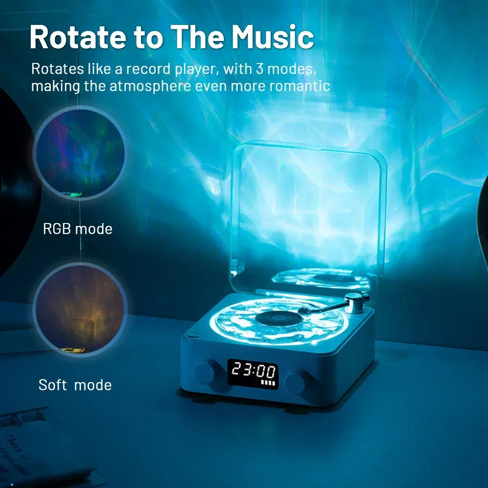 Mini Retro Bluetooth Speaker – White Noise Sleep Aid with RGB Light & TF Card Support